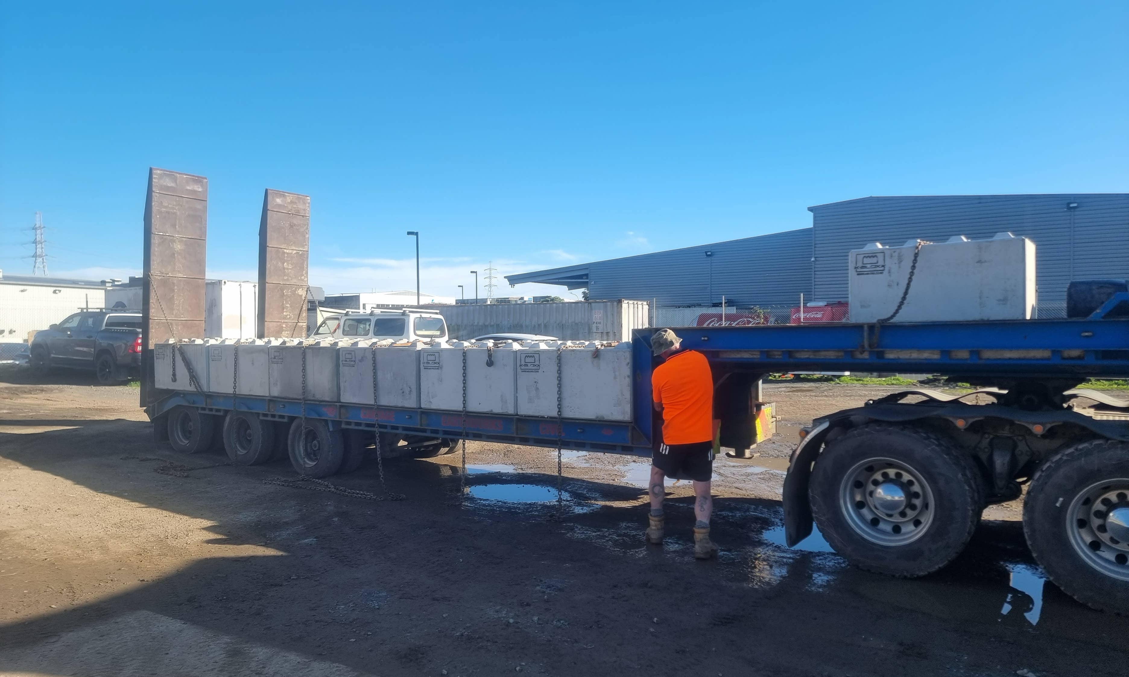 Delivery of KBLOXX Precast Interlocking Blocks to One of our repeat Customers.